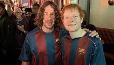 Карлес Пуйоль и Эд Ширан вместе болели за «Барселону» в Нью-Йорке