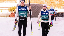 Коростелёв окатил Дарью Непряеву шампанским после окончания «Тур де Ски»